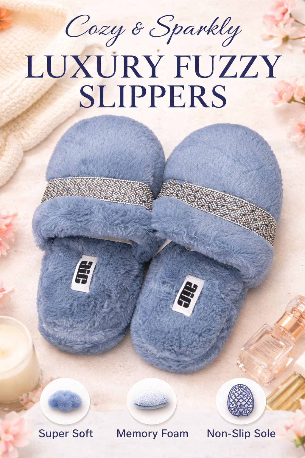 Luxury Blue Women’s Slippers