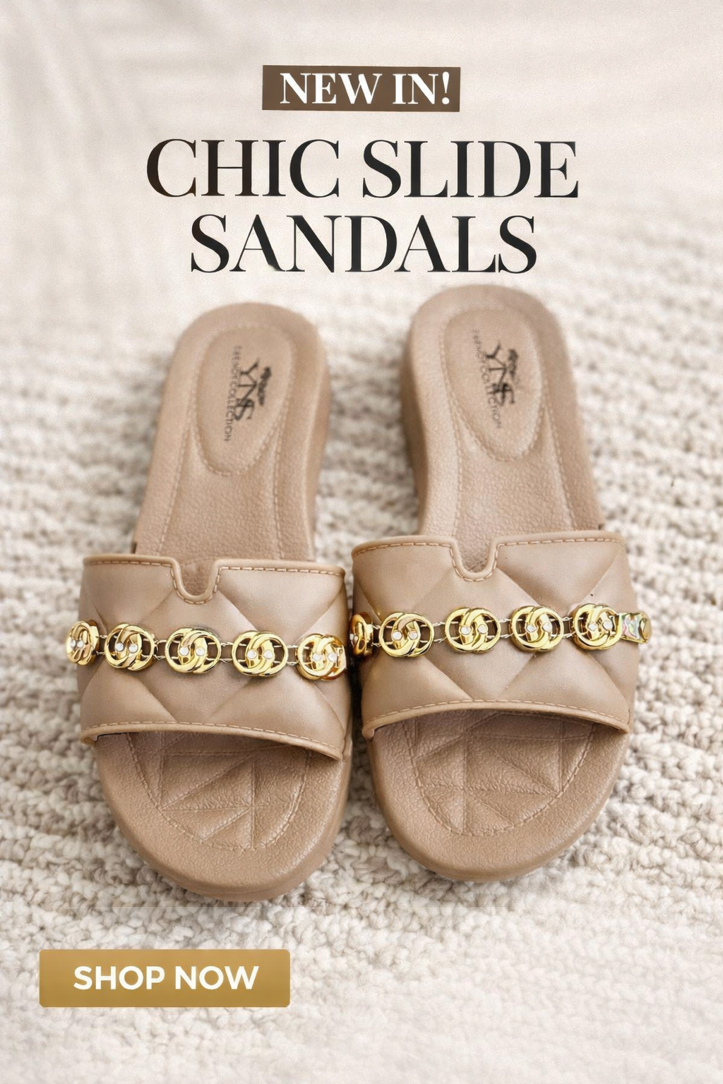 Chic Beige Slide Sandals